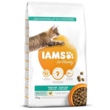 Sausā barība kaķiem - IAMS CAT ADULT STERILIZED CHICKEN, 10 kg
