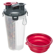 Ceļojumu pudele : Trixie Food and water container, plastic, 2 × 0.35 l/ø11 × 23 cm