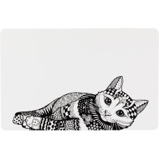 Paliktnis zem bļodām : Trixie Zentangle place mat, 44 × 28 cm, white/black