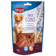 Gardums suņiem : Trixie Premio Duck Coins, 80 g.