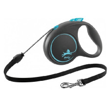 Inerces pavada suņiem – Trixie Flexi BLACK DESIGN, cord leash, M: 5 m, blue