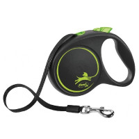 Inerces pavada suņiem – Trixie Flexi Black Design, Tape leash, L, 5m, (50kg)