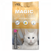 Smiltis kaķu tualetēm - Magic Litter Bentonite Ultra White Baby Powder, 10 L.