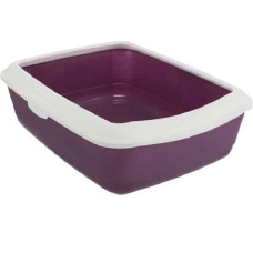 Kaķu tualete : Trixie Classic cat litter tray, with rim, 37 × 15 × 47 cm, berry/white