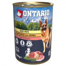 Konservi suņiem : Ontario Dog Beef Pate with Herbs 400g