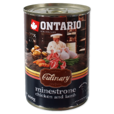 Konservi suņiem : Ontario Dog Culinary Minestrone Chicken and Lamb 400g