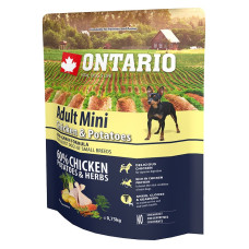 Корм для собак –  Ontario Dog Adult Mini Chicken and Potatoes, 0,75kg