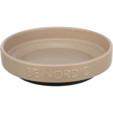 Bļoda dzīvniekiem, keramika : Trixie BE NORDIC bowl, flat, ceramic/rubber ring, 0.3 l/ø 16 cm, taupe