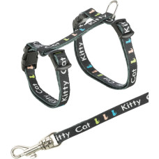 Krūšu siksna ar pavadu kaķiem - Trixie Kitten harness with lead, nylon, 21–33 cm/8 mm, 1.20 m