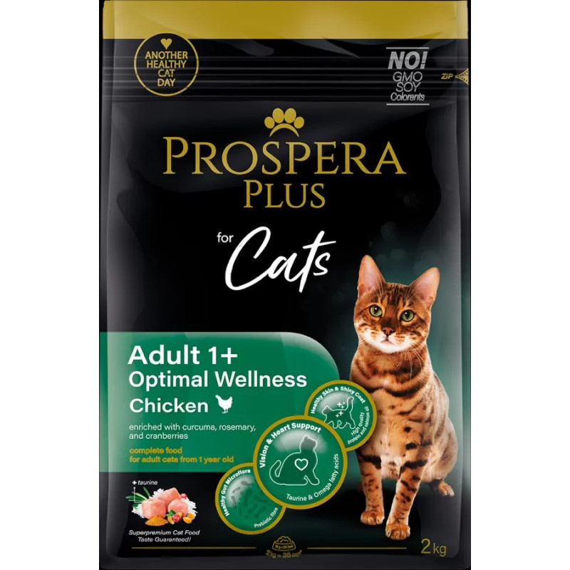 Корм для кошек – Prospera Plus Adult 1+ Chicken Optimal Wellness, 2 кг