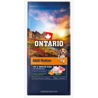 Barība suņiem – Ontario Adult Medium, Fish and Brown Rice, 12 kg