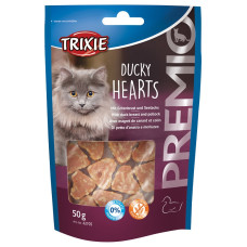Gardumi kaķiem : Trixie Premio Hearts, pīles krūtiņa/saida, 50 g