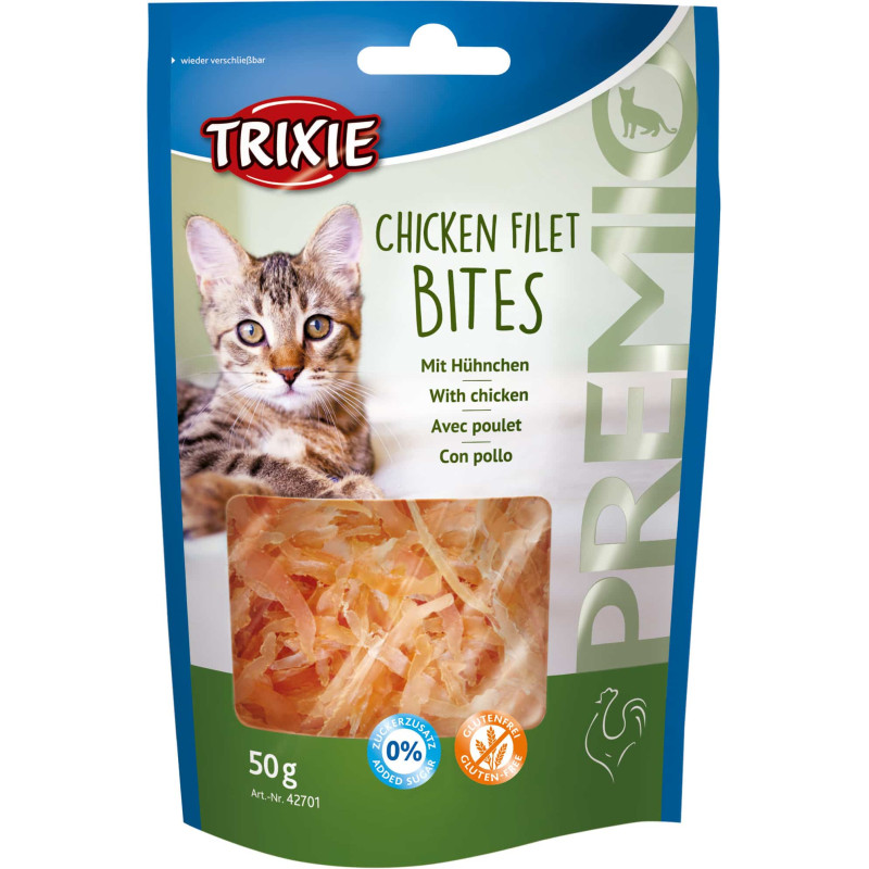 Gardumi kaķiem : Trixie Premio Chicken Filet Bites 50g.