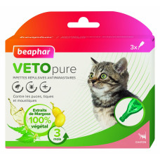 Pilieni pret blusām, ērcēm kaķēniem : Beaphar Spot on Veto pure, 3 gb