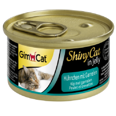 Konservēta barība kaķiem : Gimpet ShinyCat Chicken and Shrimps, 70 g