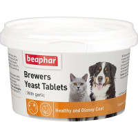 Vitamīnizēta papildbarība - Beaphar Brewers Yeast tablets with garlic, 250gab.