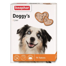 Vitamīnizēta papildbarība : Beaphar DOGGY'S Lever, 75tab. : ar aknu garšu suņiem.