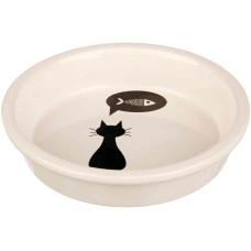 Bļoda dzīvniekiem, keramika : Trixie Ceramic bowl, cat, 0.25 l/ø 13 cm, white