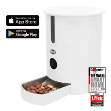 Automātiskais barības dozators : Trixie TX9 Smart automatic food dispenser, 2.8 l/22 × 28 × 22 cm, white