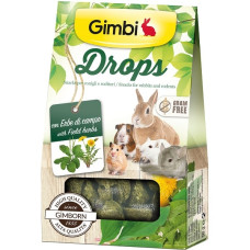 Papildbarība grauzējiem : Gimbi Drops with field herbs 50g.