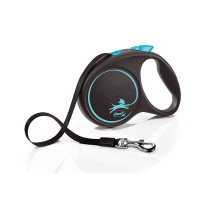 Inerces pavada suņiem - Trixie Flexi Black Design, Tape leash, L, 5m, (50kg)