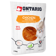 Gardumi kaķiem : Ontario Cat Mini Chicken Slices 50g.