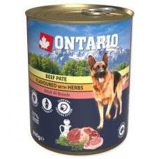 Konservi suņiem : Ontario Dog Beef Pate with Herbs 800g