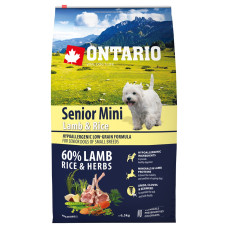 Sausa barība suņiem - Ontario Dog Senior Mini Lamb and Rice, 6.5 kg