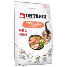 Корм для кошек – Ontario Cat Sterilised Salmon 0.4kg