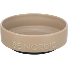 Bļoda dzīvniekiem, keramika : Trixie BE NORDIC bowl, ceramic/rubber, 0.5 l/ø 16 cm, taupe