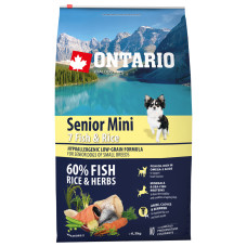 Корм для собак – Ontario Dog Senior Mini Fish and Rice, 6.5kg