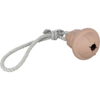 Rotaļlieta suņiem - Trixie Xmas bell on a rope, natural rubber/rope, ø 12/36 cm