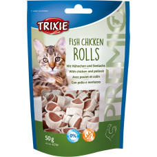 Gardumi kaķiem : Trixie Premio Rolls with Chicken and Pollock Snack 50g.