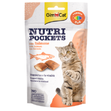 Gardumi kaķiem : GIMBORN GimCat Nutri Pockets with Salmon and Omega 3, 6,60g
