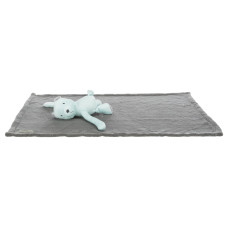 Sedziņu dzīvniekiem : Trixie Junior cuddly set blanket/bear, plush, 75 × 50 cm, grey/mint