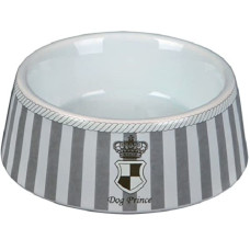 Bļoda dzīvniekiem, keramika : Trixie Dog Prince ceramic bowl, 0.18 l/ø 12 cm, grey/white
