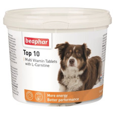 Vitamīnizēta papildbarība : Beaphar TOP 10 For Dogs, 750tab.