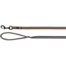 Pavada : Trixie Fusion tracking leash, rubberised, M–XL: 3 m/17 mm, graphite/papaya