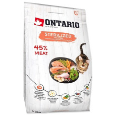 Sausā barība kaķiem : Ontario Cat Sterilised Salmon, 2 kg