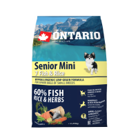 Sausa barība suņiem - Ontario Dog Senior Mini Fish and Rice, 2.25 kg