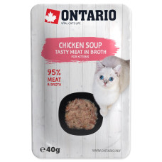 Konservi kaķēniem – Ontario Soup Kitten Chicken, Carrot with Rice, 40g