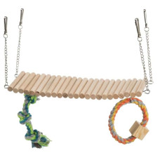 Aksesuārs grauzējiem : Trixie Suspension bridge with rope and toy, 29×25×9cm