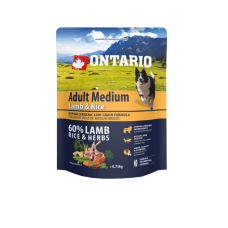 Ontario Dog Adult Medium Lamb & Rice 0.75kg. Sausā barība vidējo šķirņu pieaugušiem suņiem