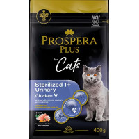 Barība kaķiem – Prospera Plus Sterilized 1+ Chicken Urinary, 0,4 kg