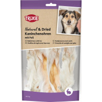 Gardums suņiem - Trixie Rabbit Ears with Fur, 100 g
