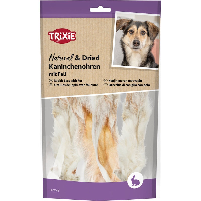 Gardums suņiem - Trixie Rabbit Ears with Fur, 100 g