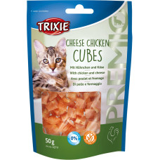 Gardumi kaķiem : Trixie Premio Cheese Chicken Cubes, 50 g