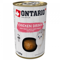 Konservi kaķēniem – Ontario Drink Kitten Chicken, 135g