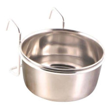 Bļoda putniem : Trixie Stainless Steel Bowl with Holder, 300ml*9cm