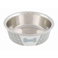 Bļoda dzīvniekiem, metāls - Trixie Stainless steel bowl with silicone, 0.4 l/ø 14 cm